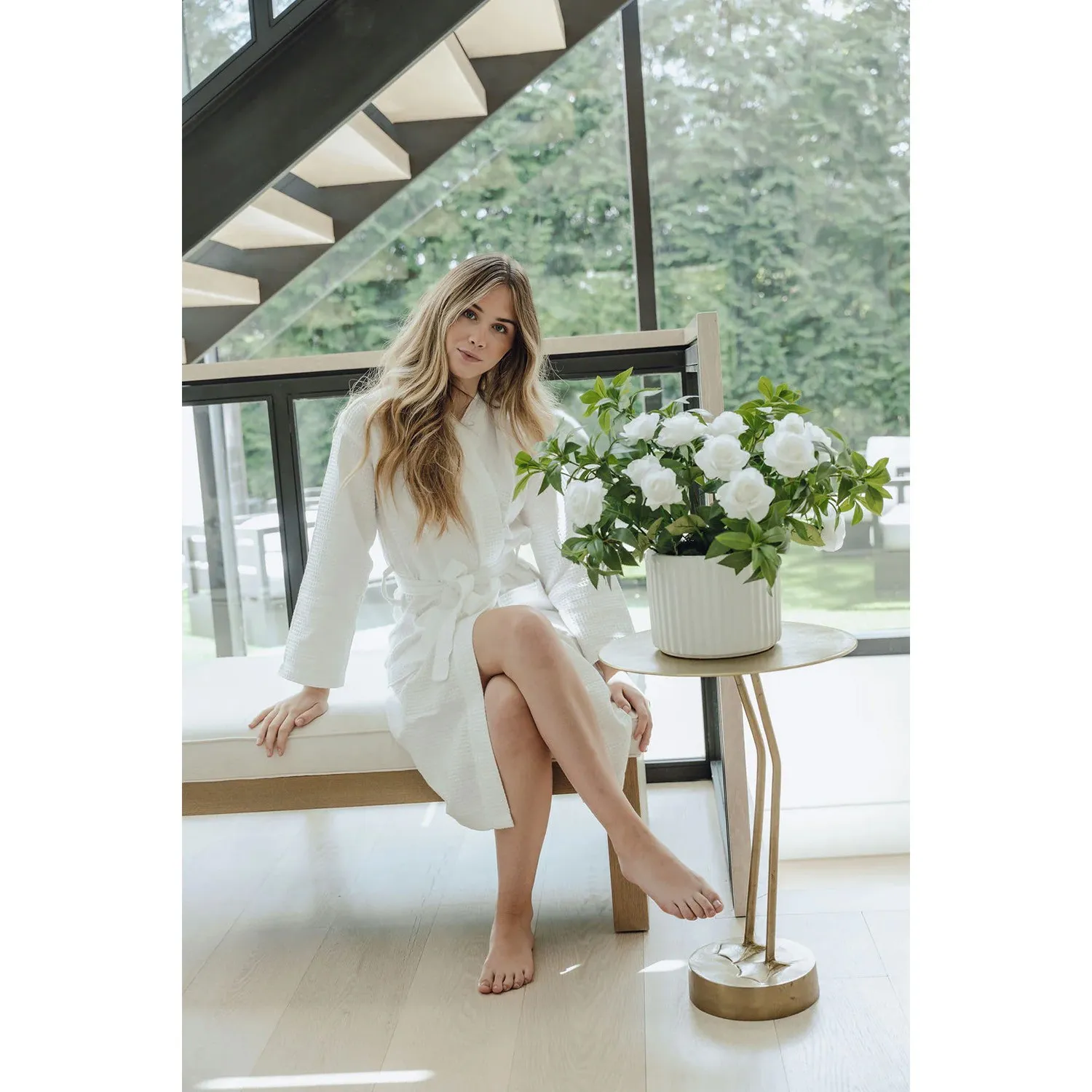 Lucielle Rose Bush Faux Floral Arrangement - White