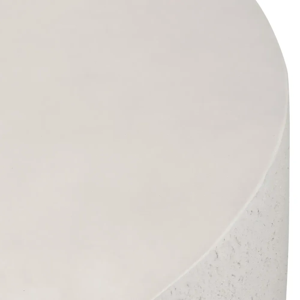 Lucienne Round Outdoor Coffee Table - White, Concrete