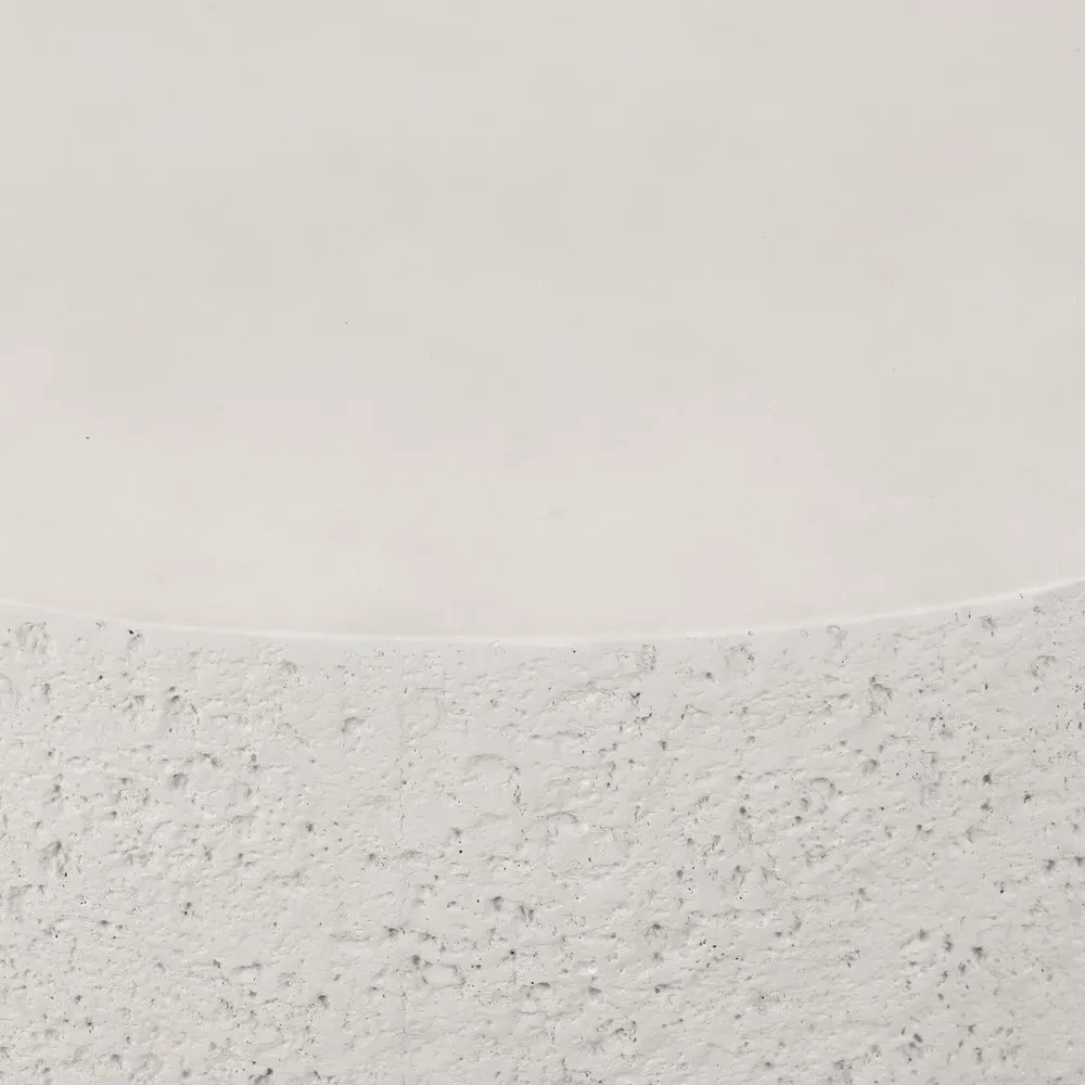 Lucienne Round Outdoor Coffee Table - White, Concrete