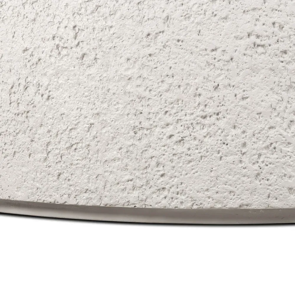 Lucienne Round Outdoor Coffee Table - White, Concrete
