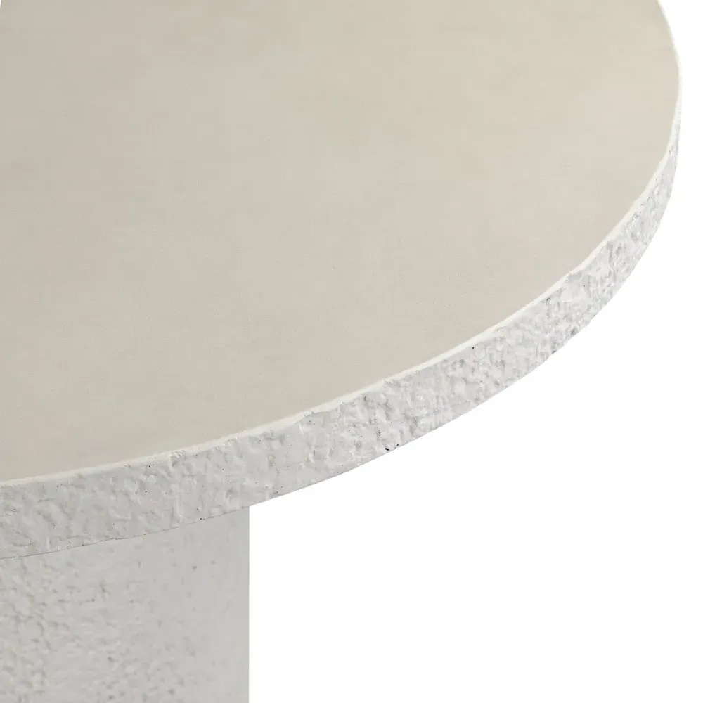 Lucienne Round Outdoor Dining Table - White, Concrete