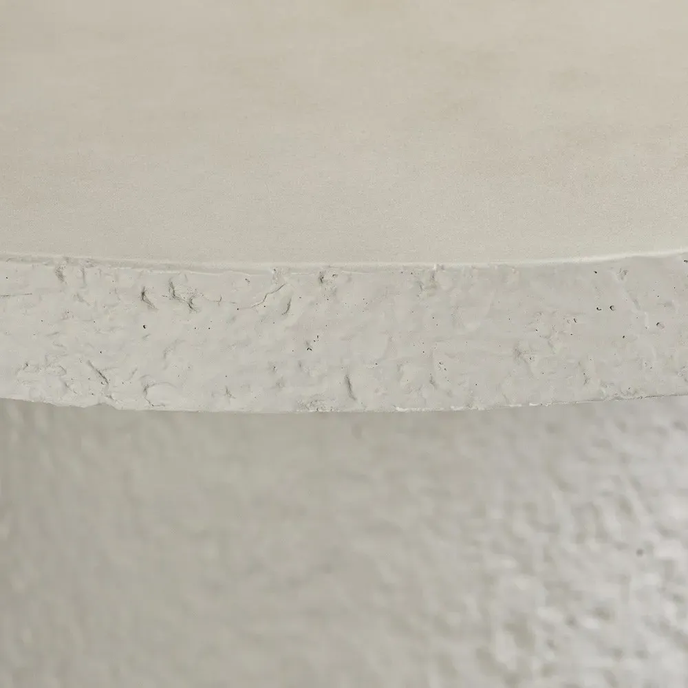 Lucienne Round Outdoor Dining Table - White, Concrete