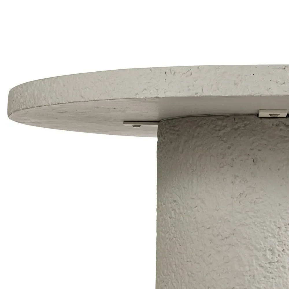 Lucienne Round Outdoor Dining Table - White, Concrete