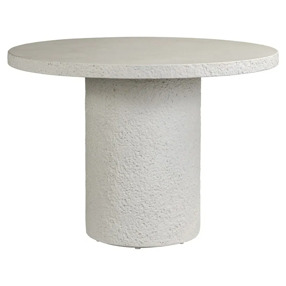 Lucienne Round Outdoor Dining Table - White, Concrete image