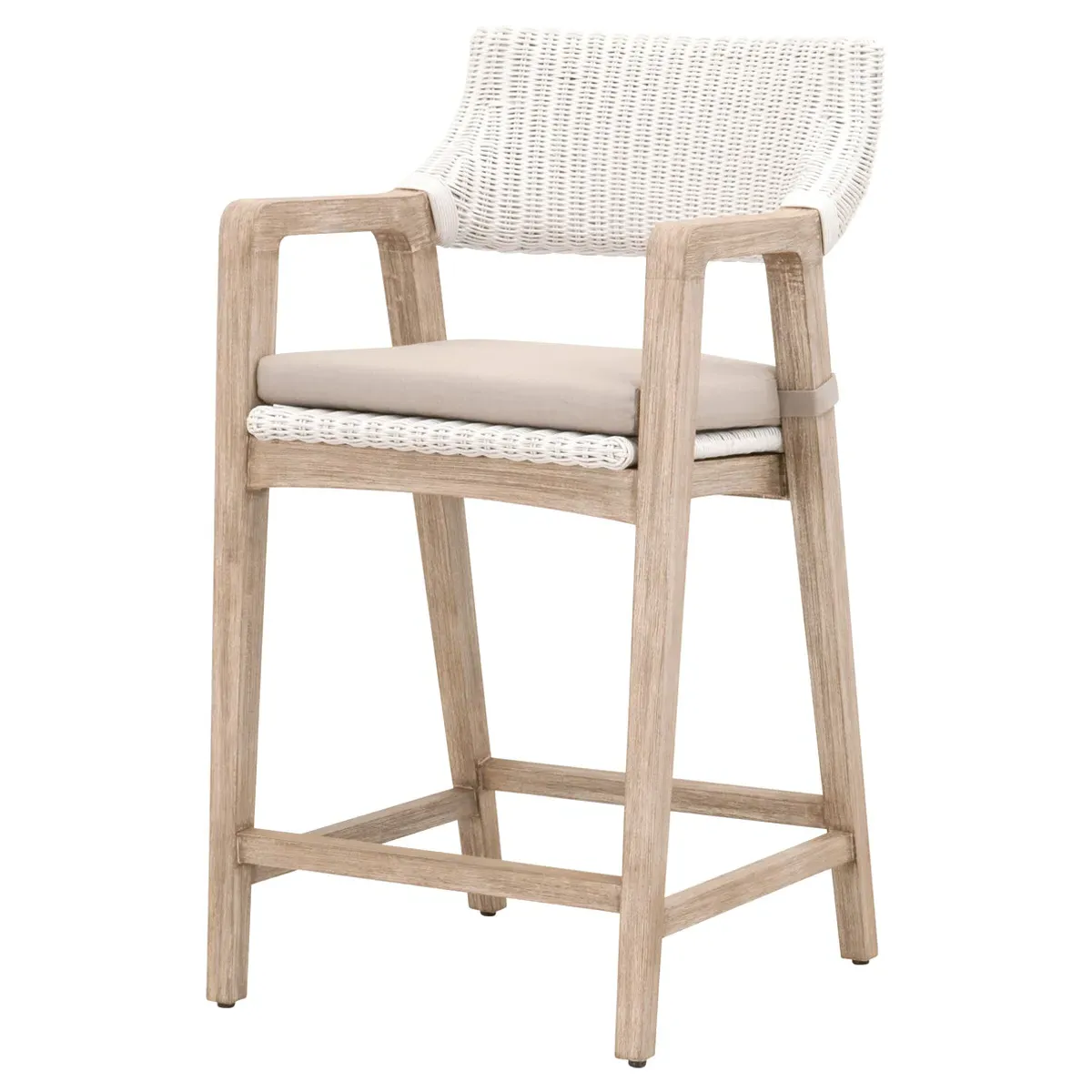 Lucile Counter Stool - Beige, Rattan