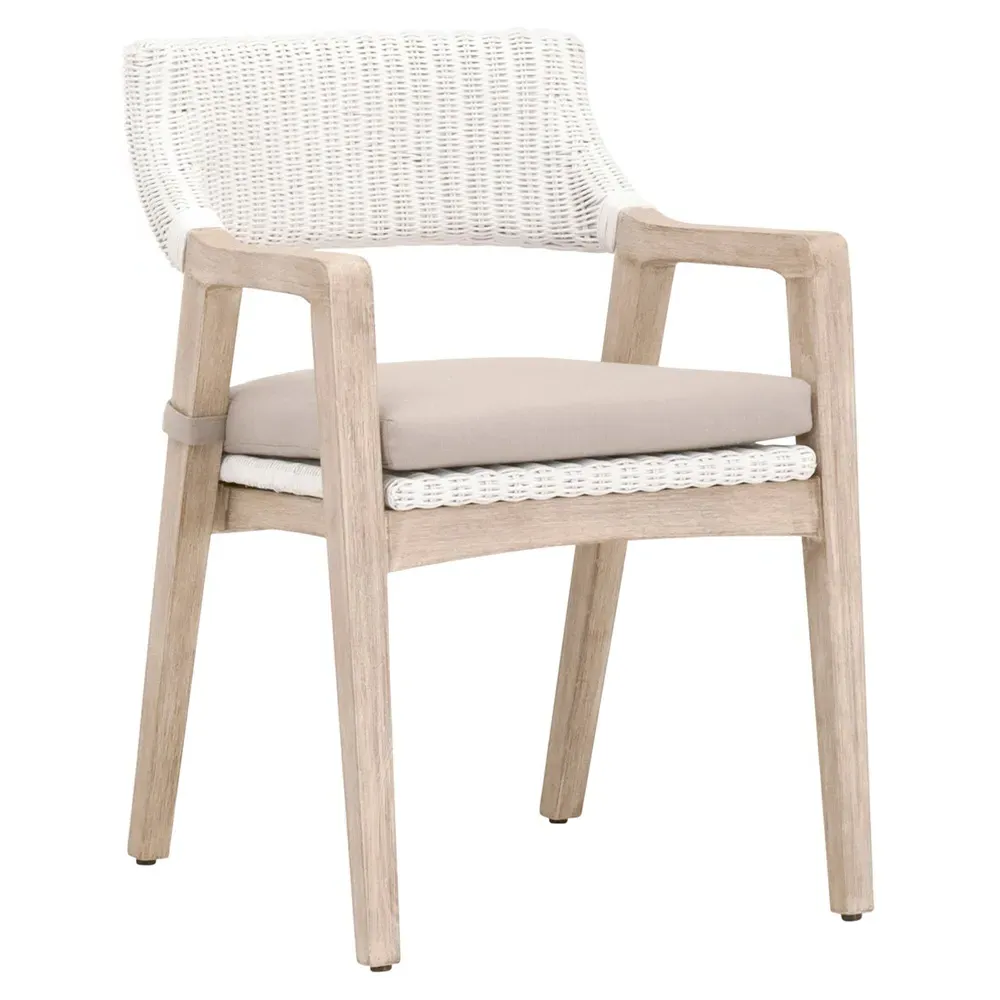 Lucile Dining Arm Chair - Beige, Rattan