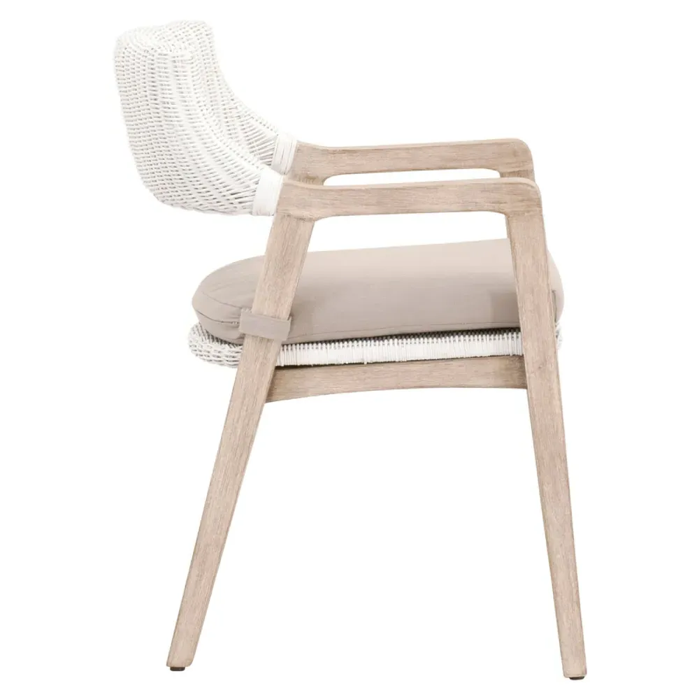 Lucile Dining Arm Chair - Beige, Rattan