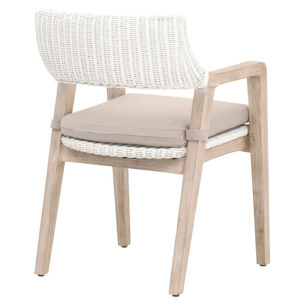 Lucile Dining Arm Chair - Beige, Rattan