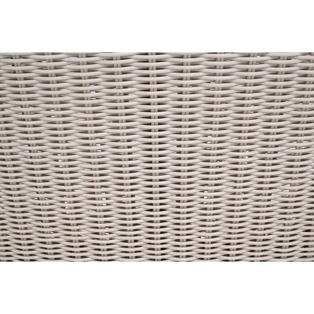 Lucile Woven Wicker Outdoor Arm Chair - Cream, Teak