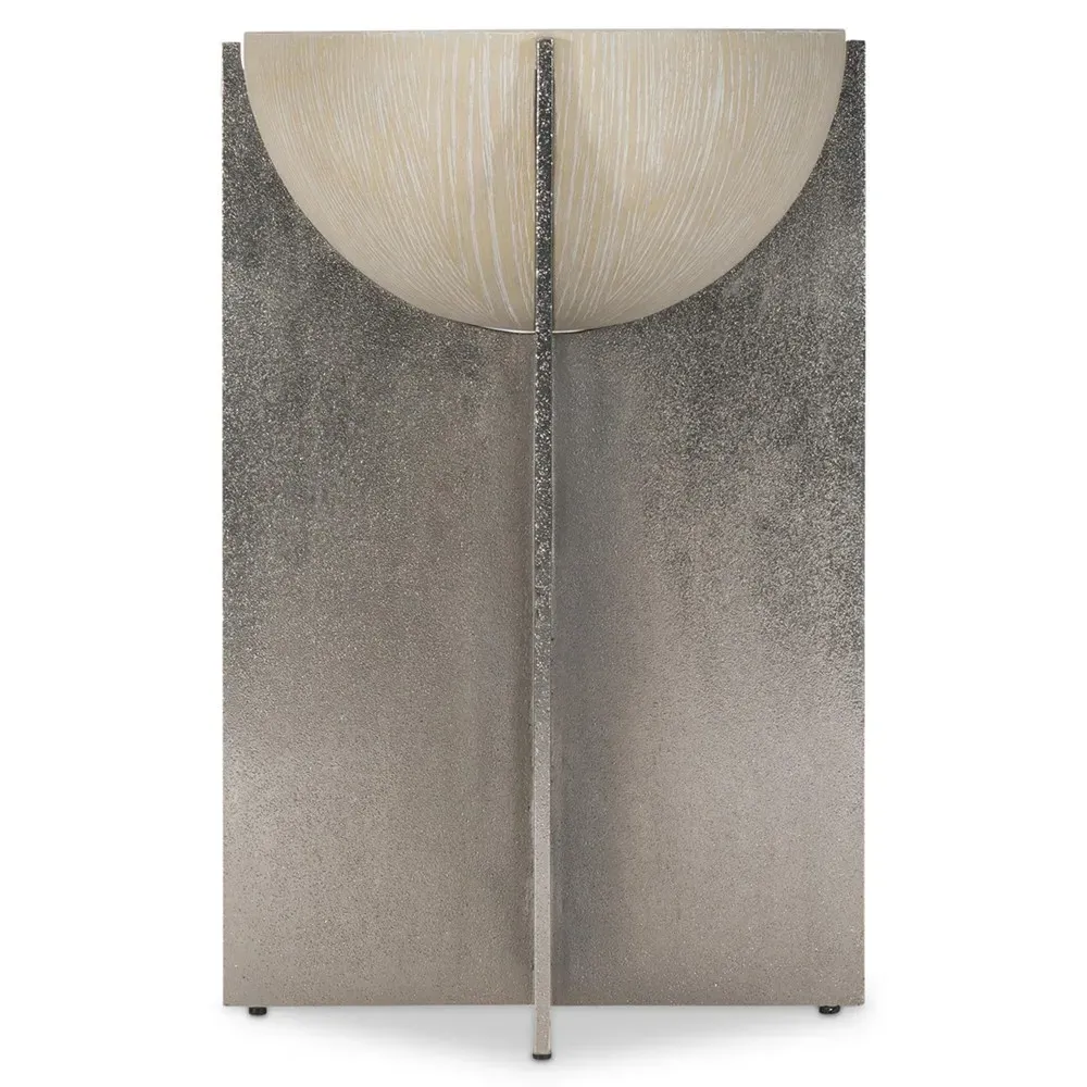 Lucilla Round Side Table - Brown, Cast Aluminum