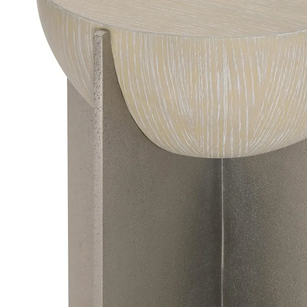 Lucilla Round Side Table - Brown, Cast Aluminum