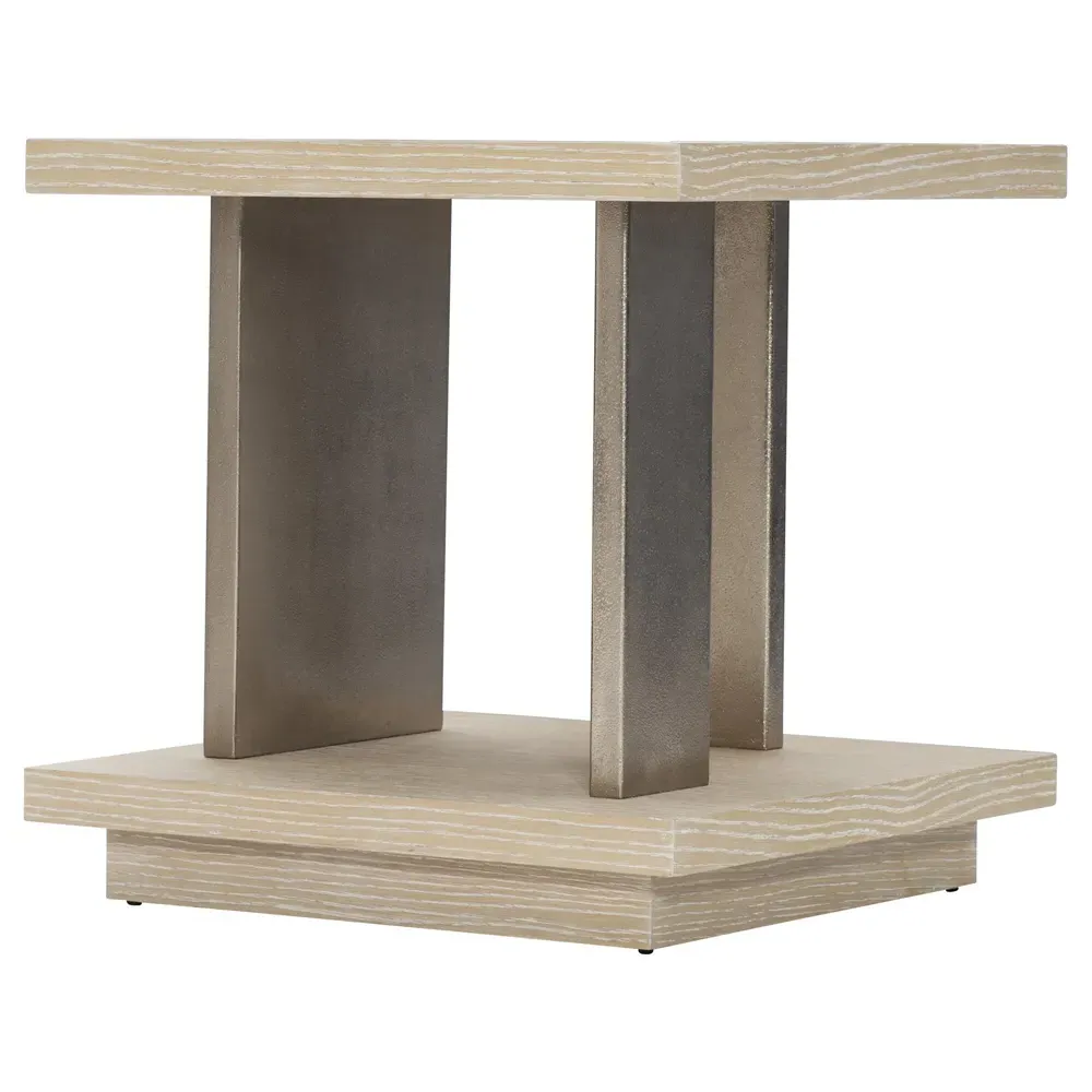 Lucilla Square Side Table - Brown, Cast Aluminum