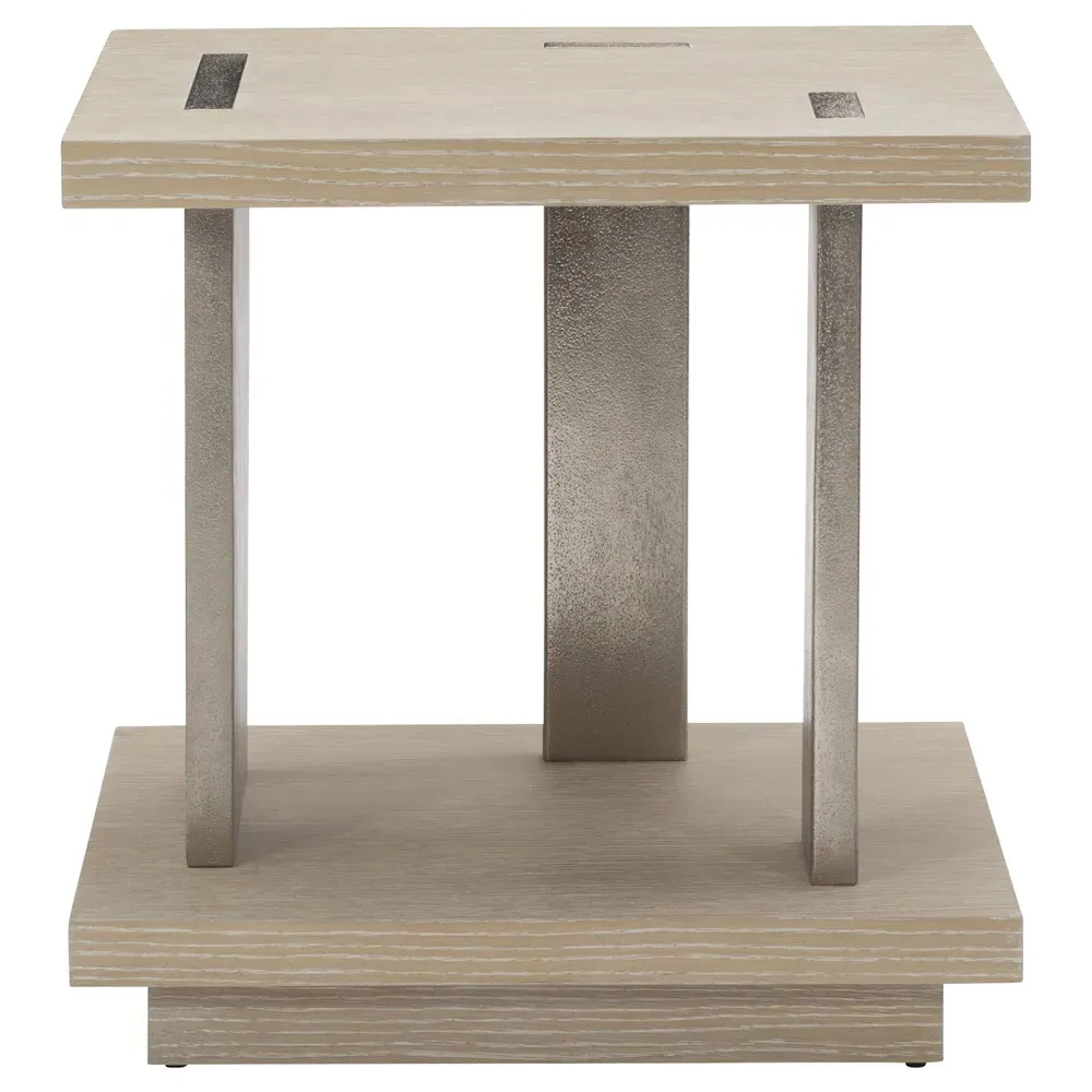 Lucilla Square Side Table - Brown, Cast Aluminum