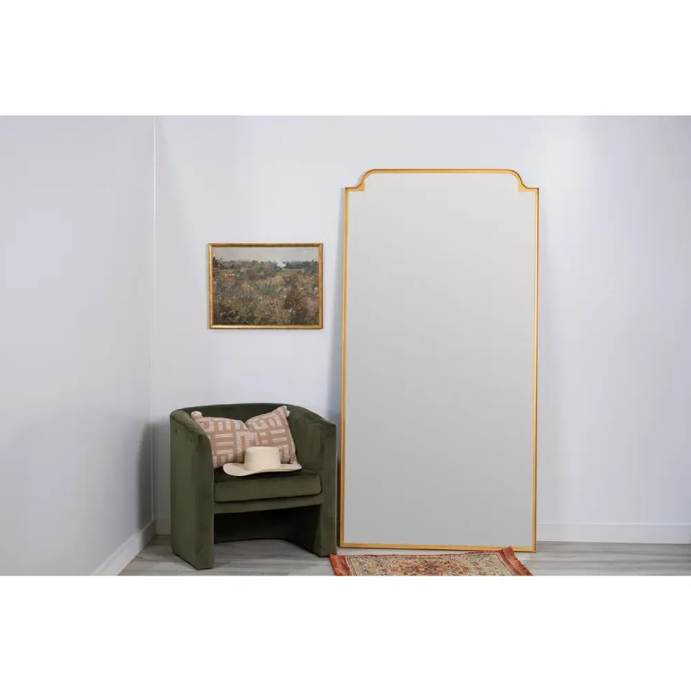Lucille Leaner Floor Mirror - Gold, Metal