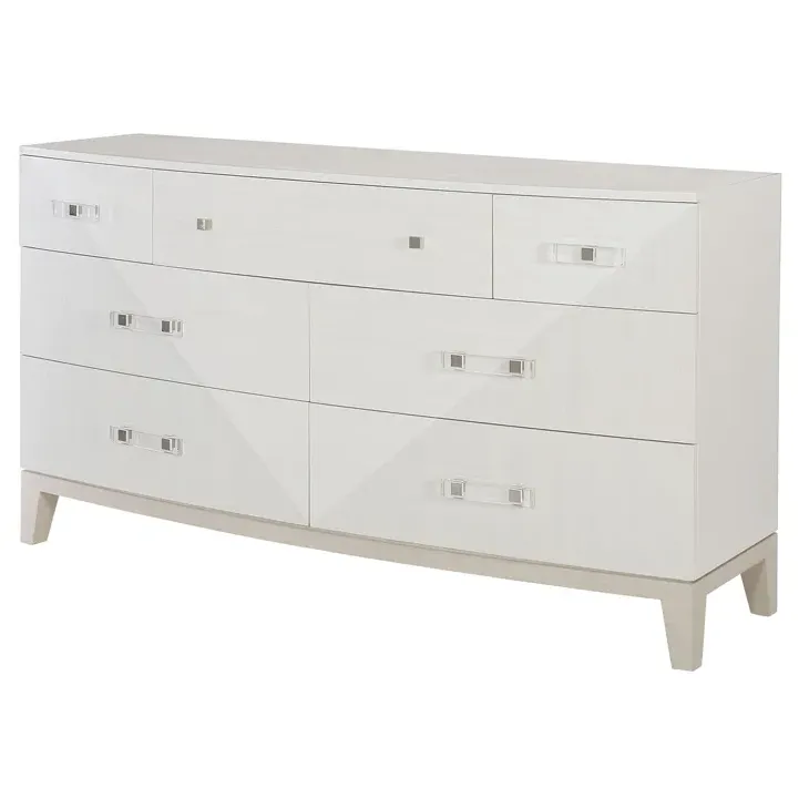 Lucille Seven Drawer Dresser - White Grey, Wood