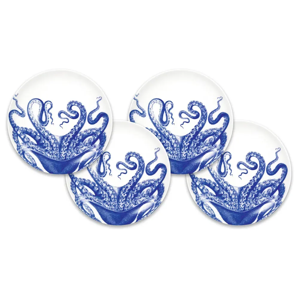 Lucy Canape Plate Set of 4 - Blue, Porcelain image