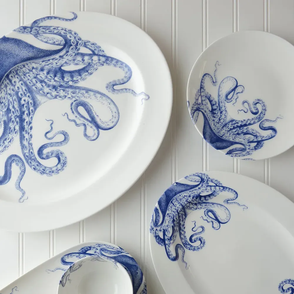 Lucy Oval Platter - Blue, Porcelain