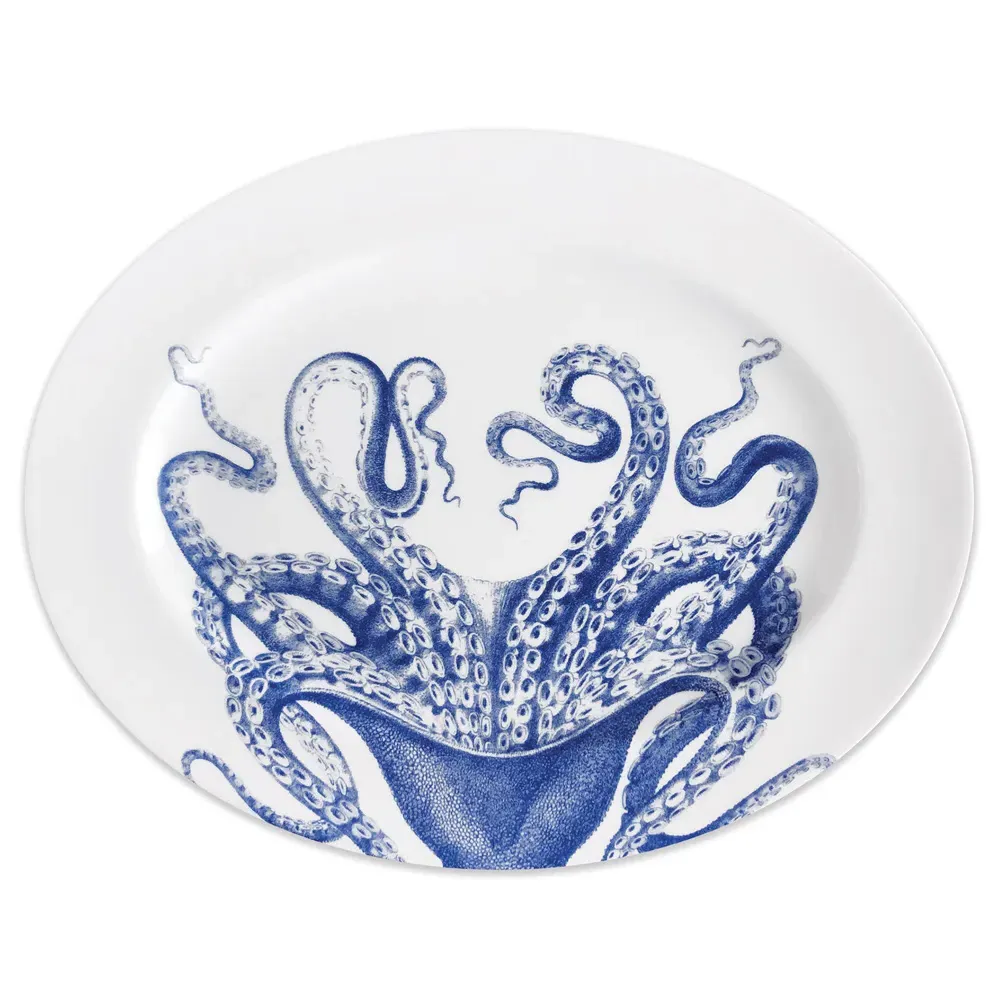 Lucy Oval Platter - Blue, Porcelain