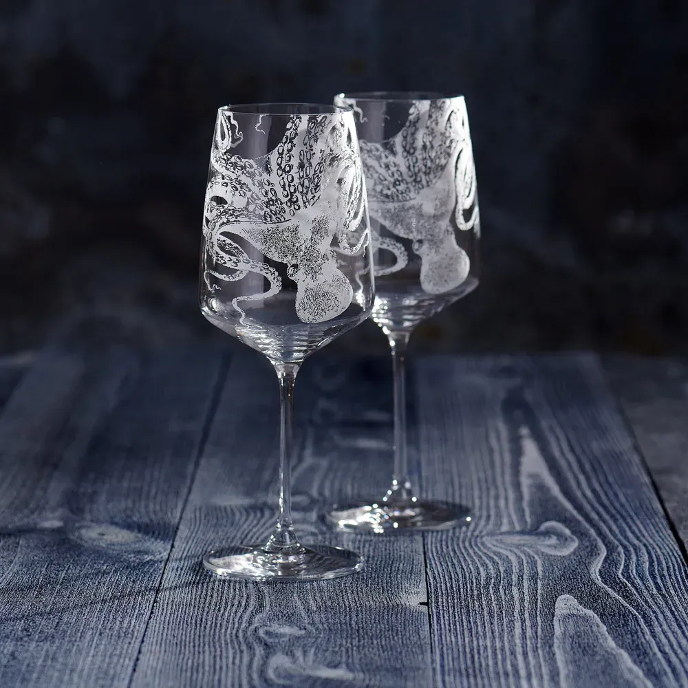 Lucy Red Wine Glass Set of 2 - Clear, Crystal