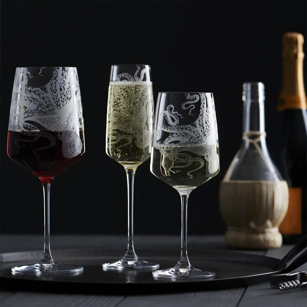 Lucy Red Wine Glass Set of 2 - Clear, Crystal