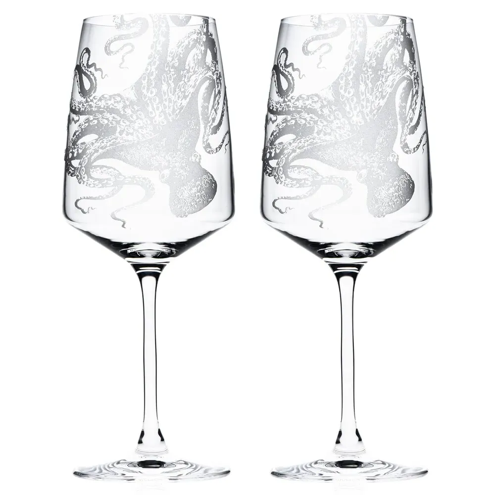 Lucy Red Wine Glass Set of 2 - Clear, Crystal image