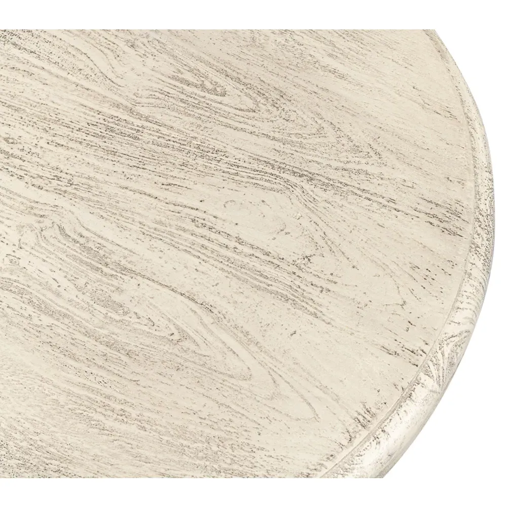 Lucy Round Pedestal End Table - Natural, Mango Wood