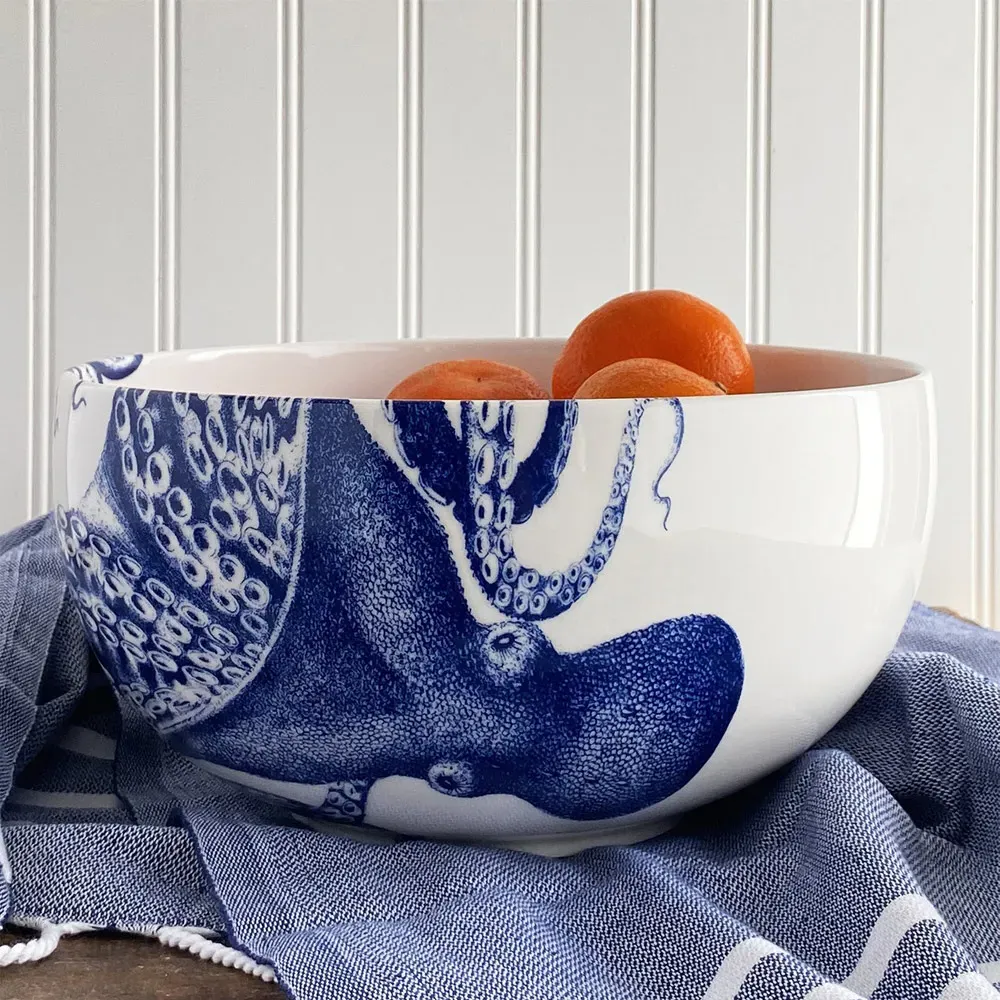 Lucy Serving Bowl - Blue, Porcelain