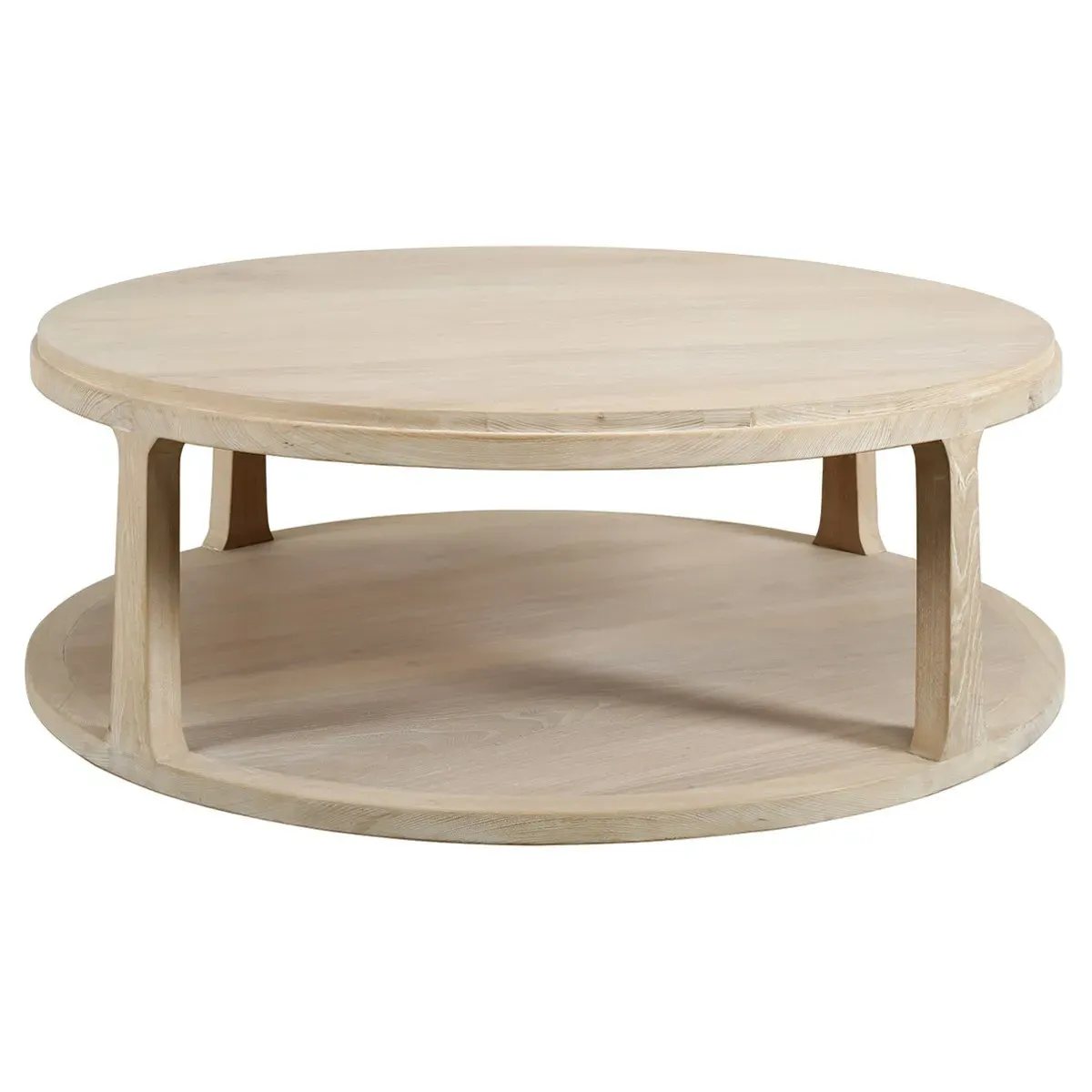 Luella Round Coffee Table - White Wash, Pine image