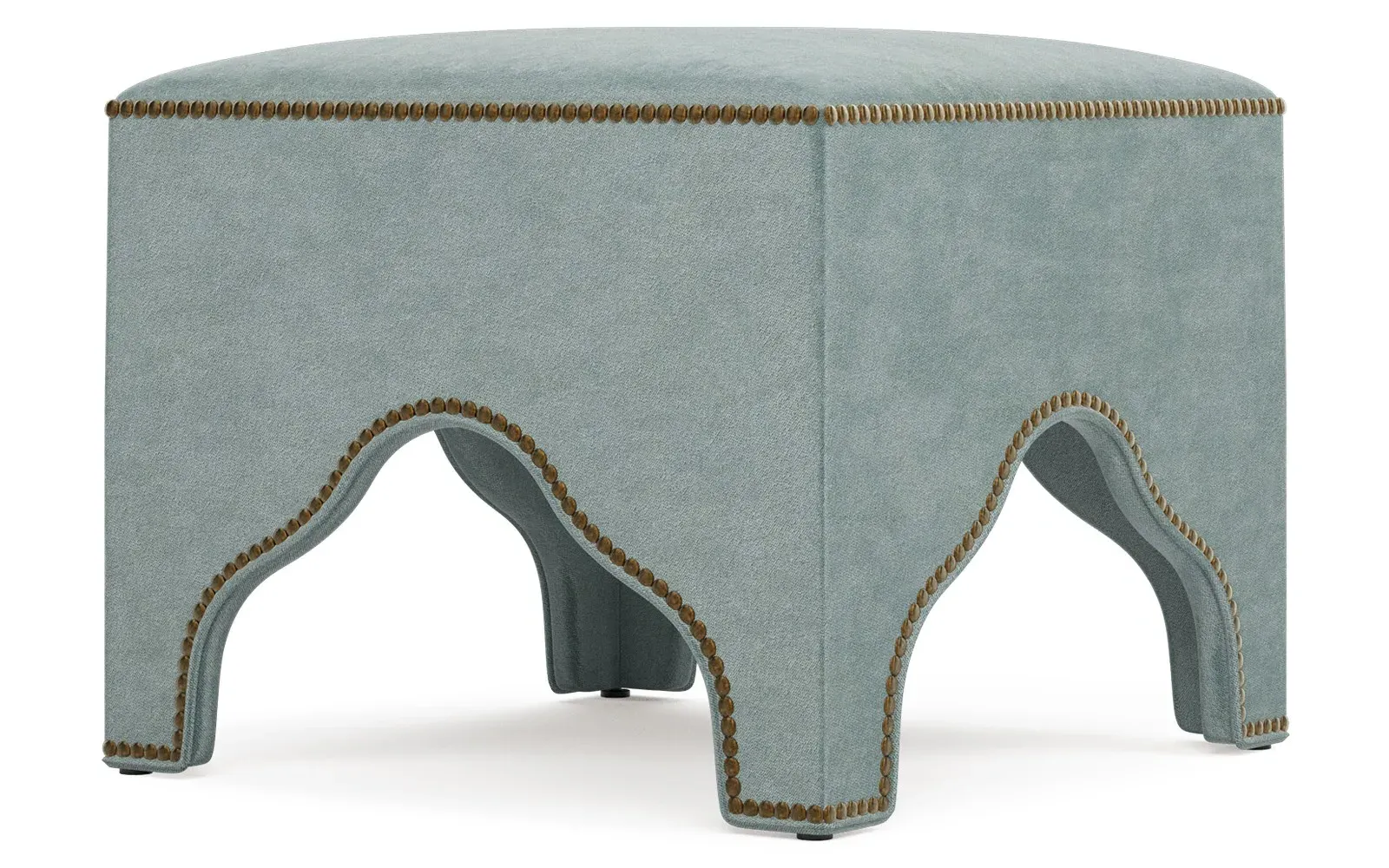 Luiza Performance Velvet Ottoman - Spring Breeze