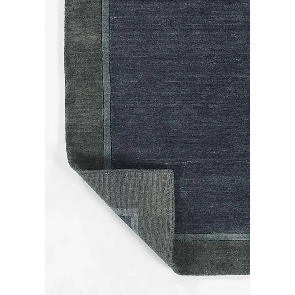 Luka Border Solid Rug - Blue, Wool