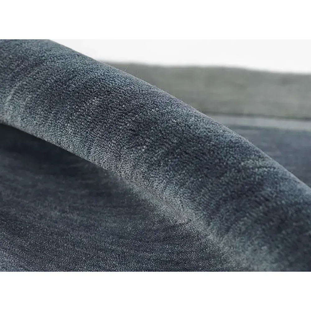 Luka Border Solid Rug - Blue, Wool