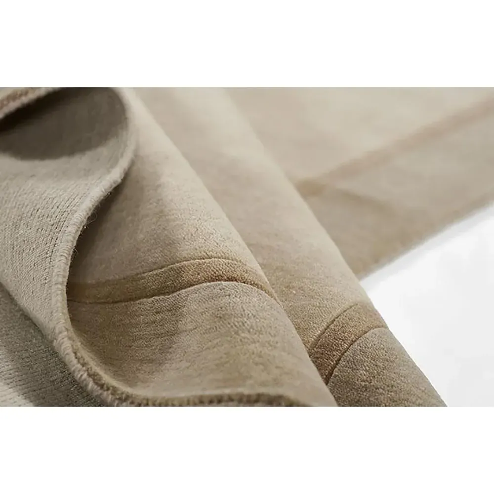 Luka Border Solid Rug - Taupe, Wool