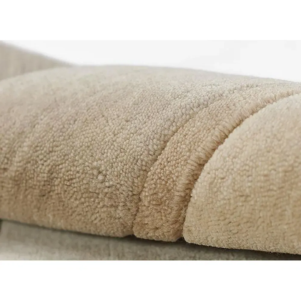 Luka Border Solid Rug - Taupe, Wool