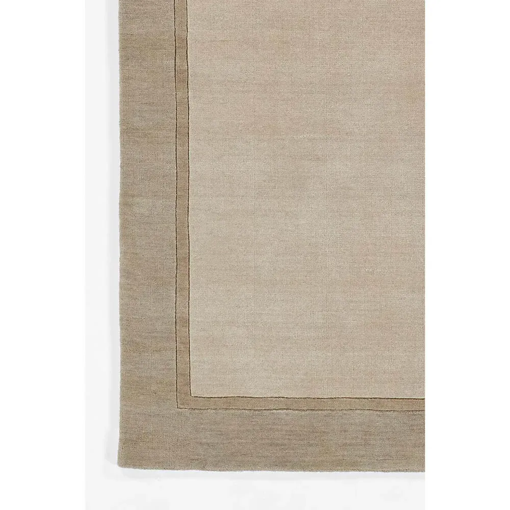 Luka Border Solid Rug - Taupe, Wool