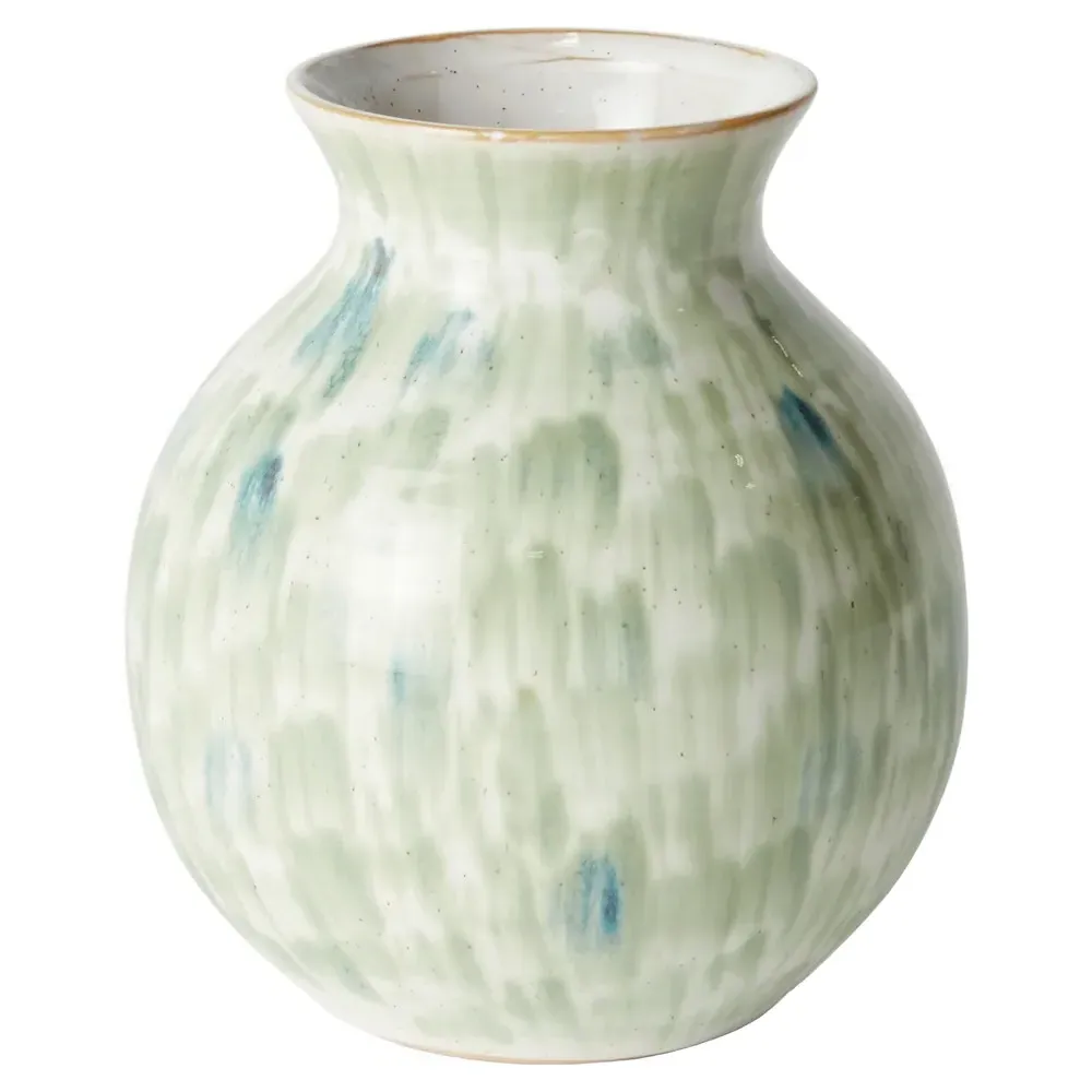 Luka Round Bud Decorative Table Vase - Green, Stoneware image