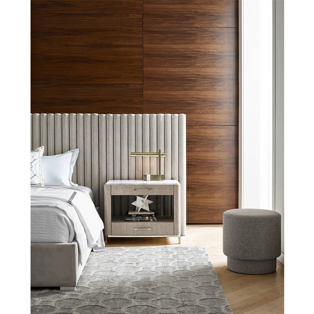 Luke 2 Drawer Nightstand - White, Stone