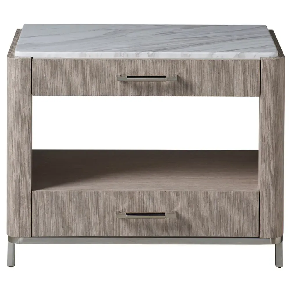 Luke 2 Drawer Nightstand - White, Stone