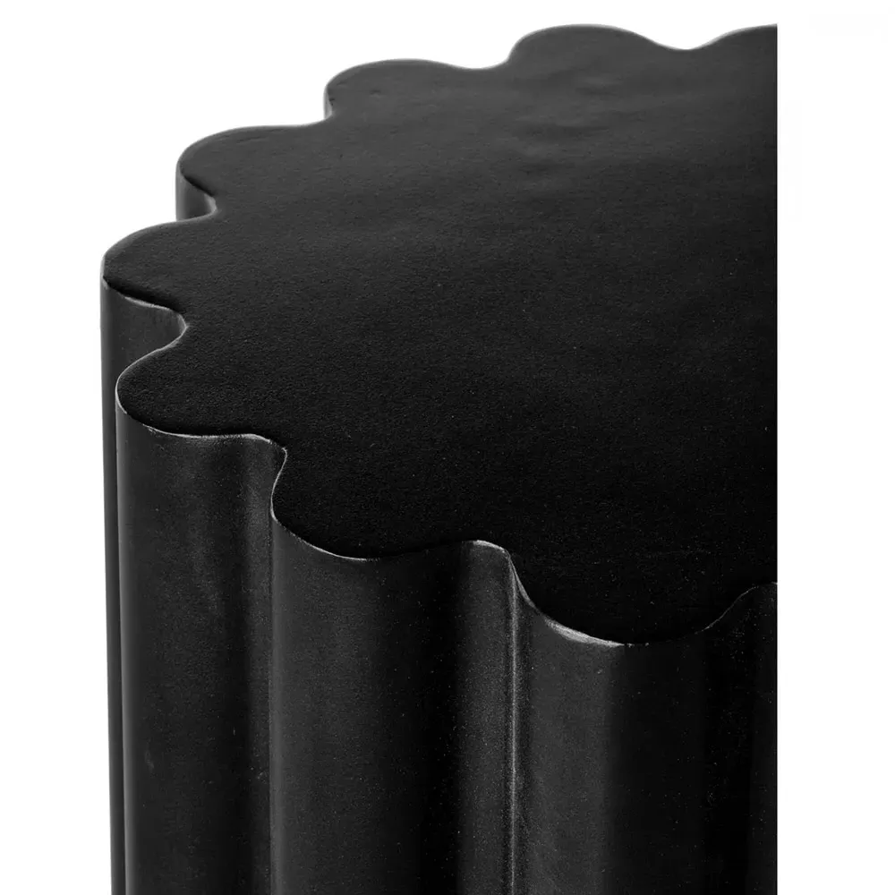 Luke Outdoor Side Table - Black, Concrete