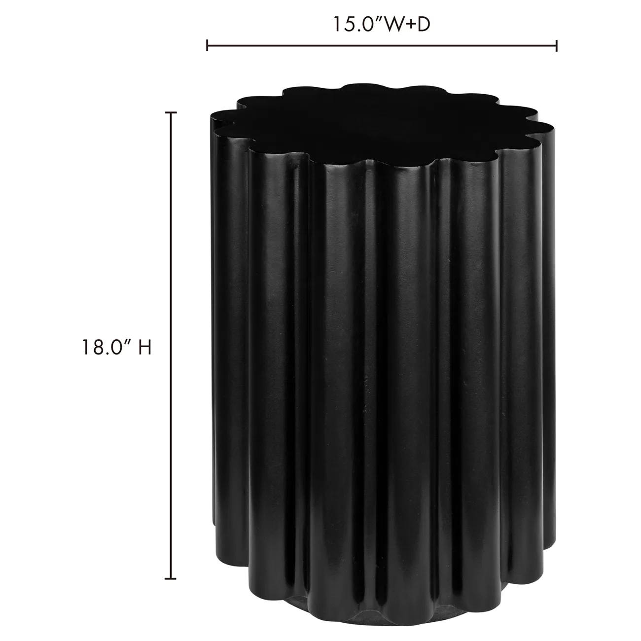 Luke Outdoor Side Table - Black, Concrete