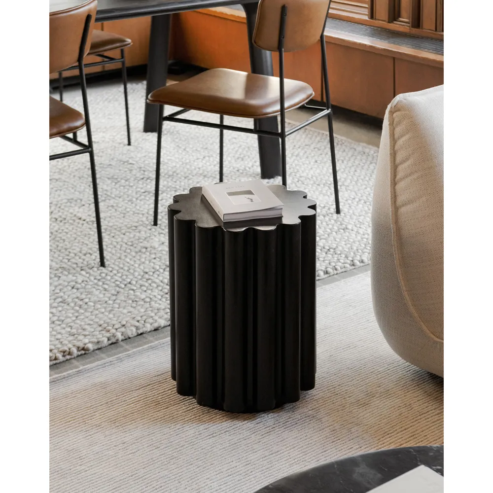 Luke Outdoor Side Table - Black, Concrete