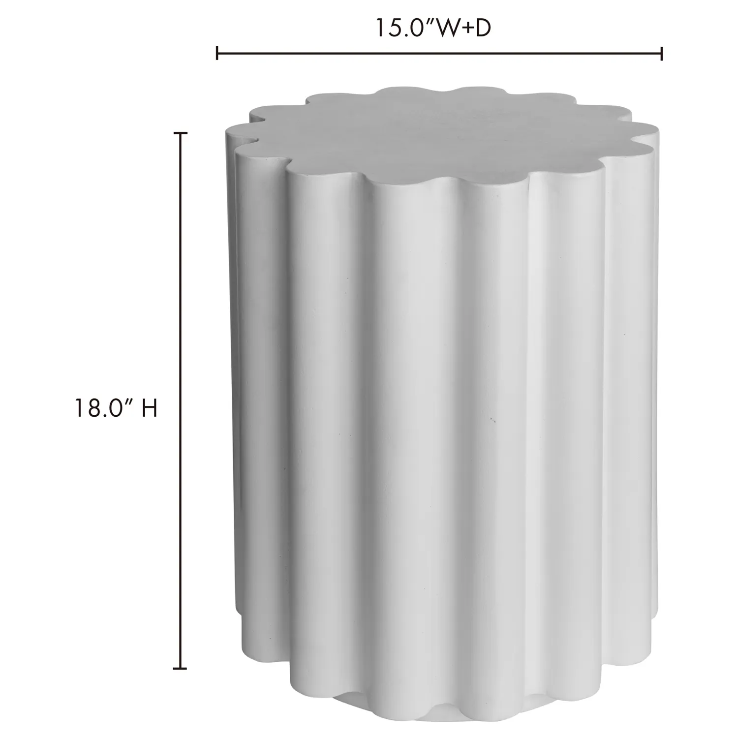 Luke Outdoor Side Table - White, Concrete