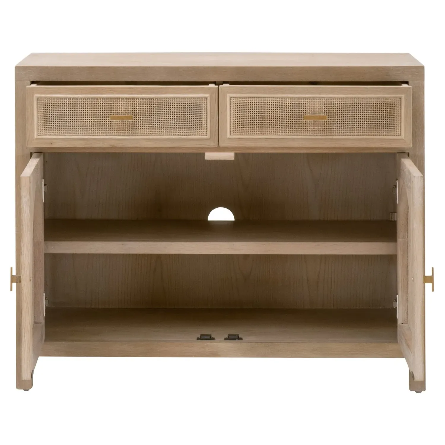 Lulu 2 Drawer 2 Door Media Cabinet - Grey, Oak