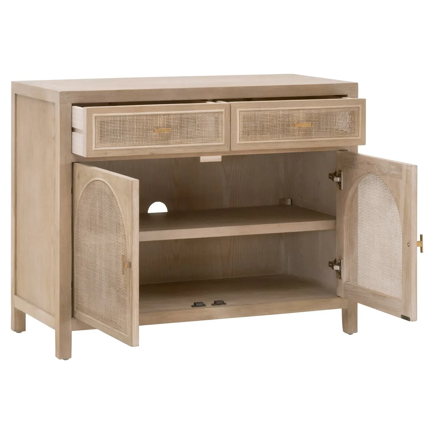 Lulu 2 Drawer 2 Door Media Cabinet - Grey, Oak