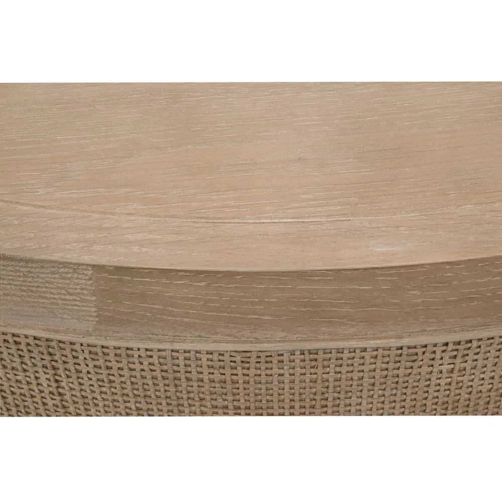 Lulu Round Drum Coffee Table - Grey, Oak