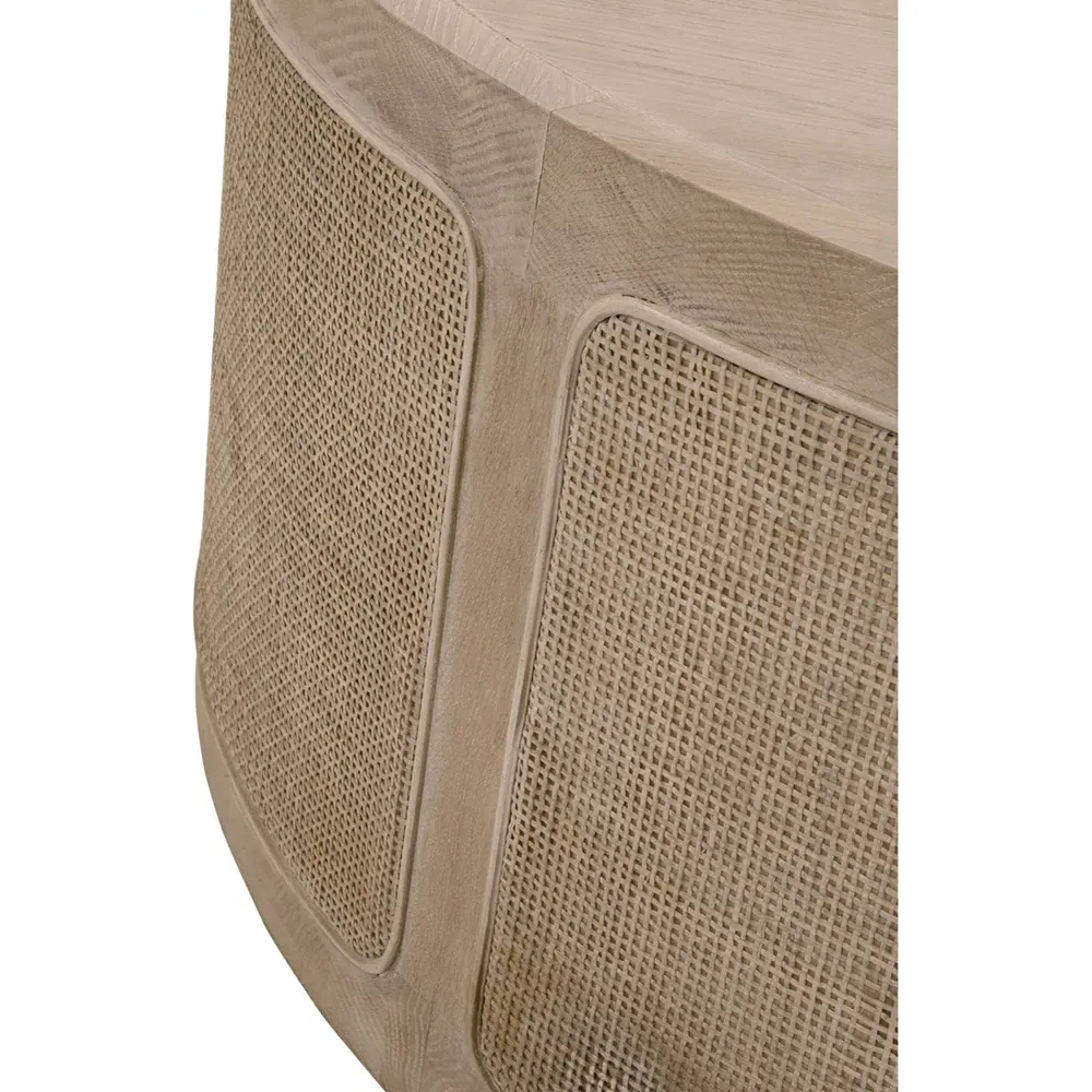 Lulu Round Drum Coffee Table - Grey, Oak