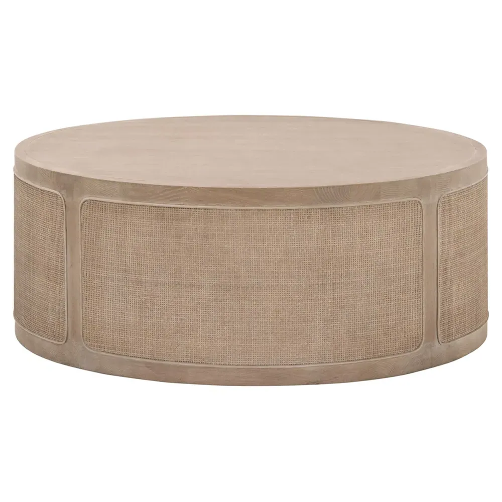 Lulu Round Drum Coffee Table - Grey, Oak