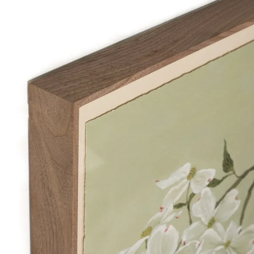 Lumi Green Floral Chinoiserie Wall Art - Brown, Walnut
