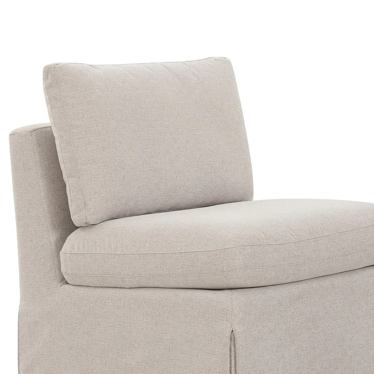 Lumiel 26" Slipcovered Dining Bench - Beige, Polyester