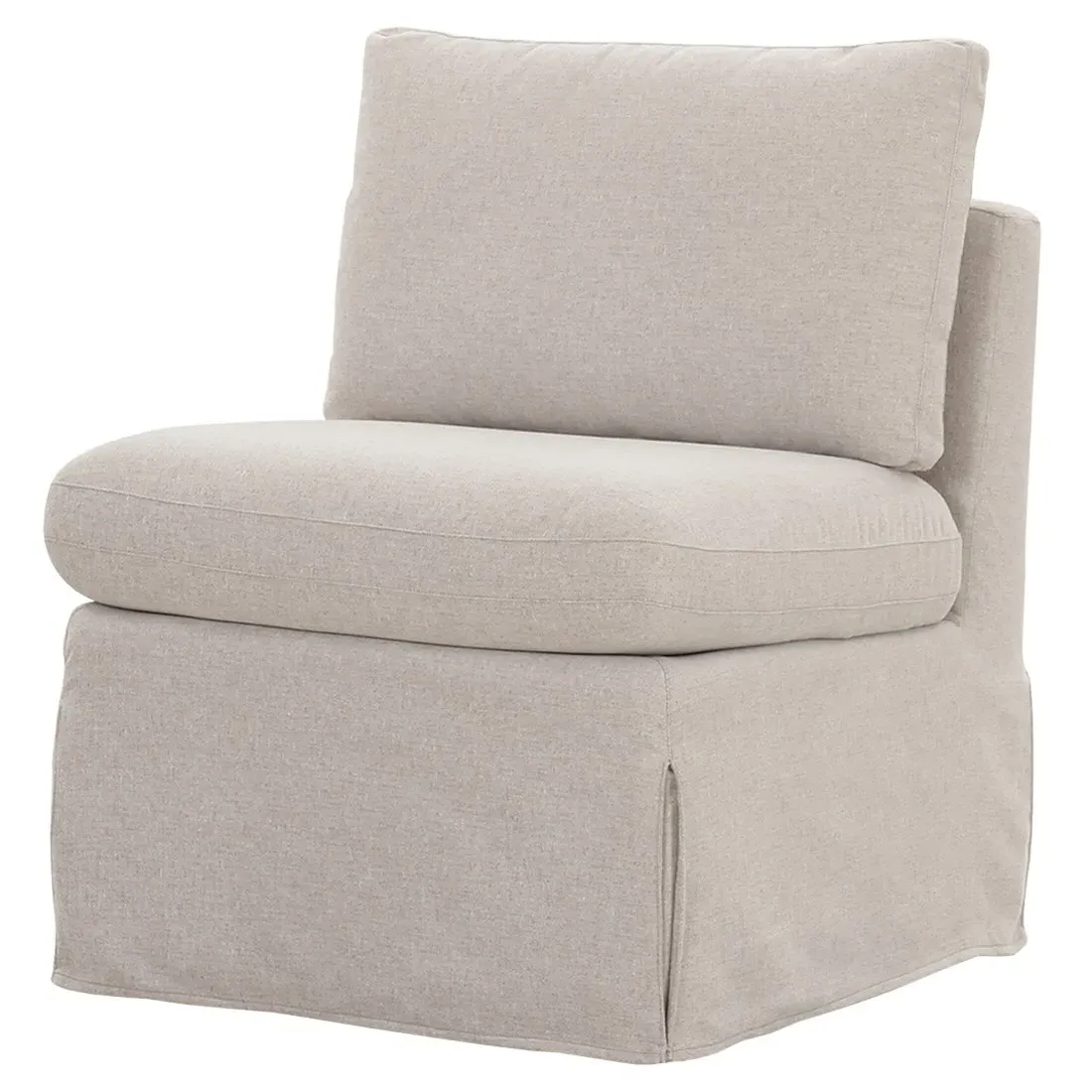 Lumiel 26" Slipcovered Dining Bench - Beige, Polyester image