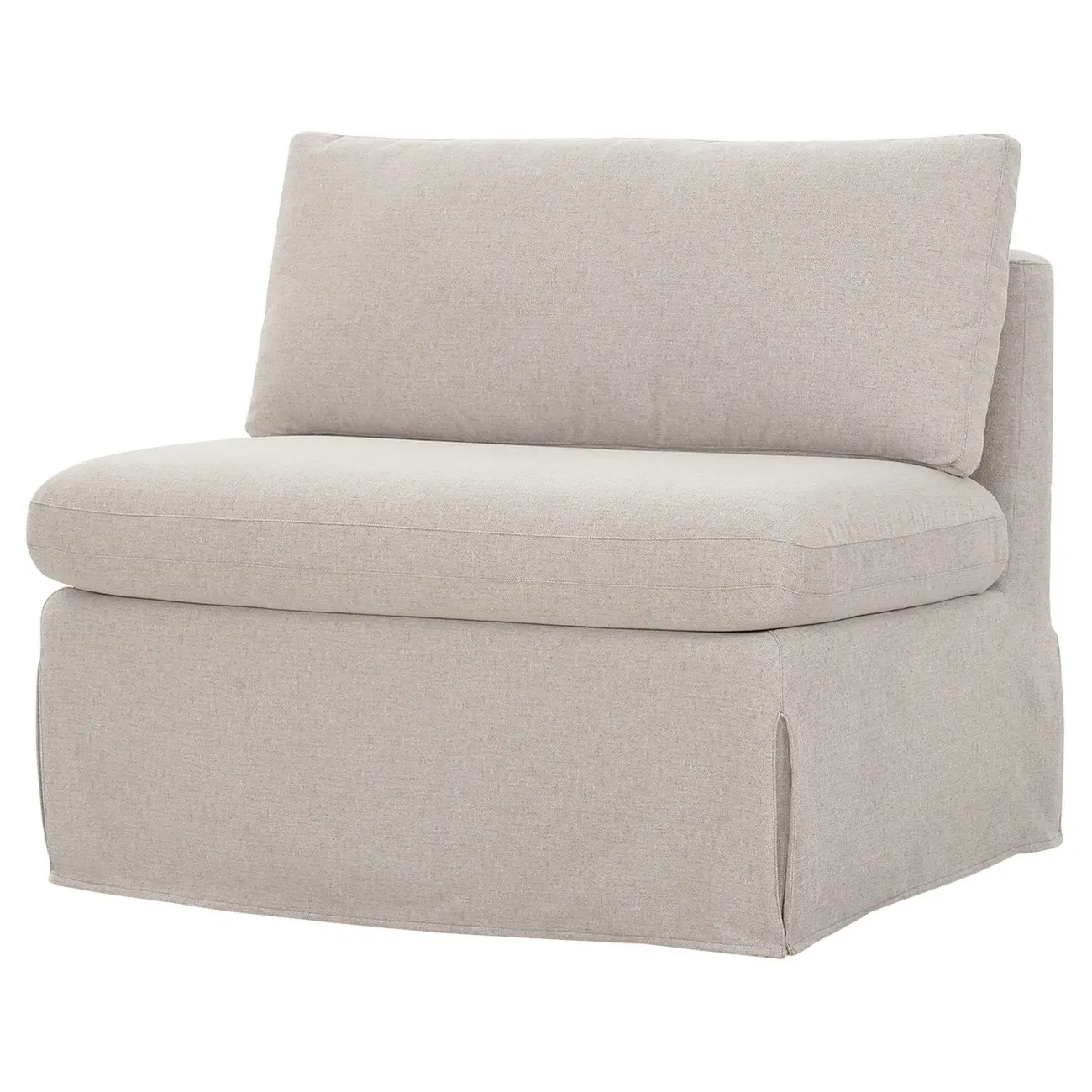 Lumiel 39" Slipcovered Dining Bench - Beige, Polyester